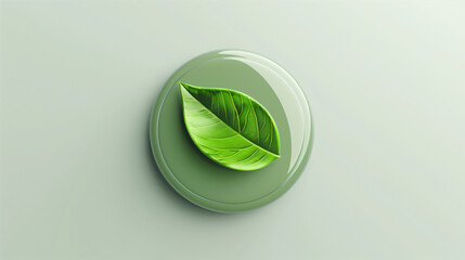 Green leaf on plain background