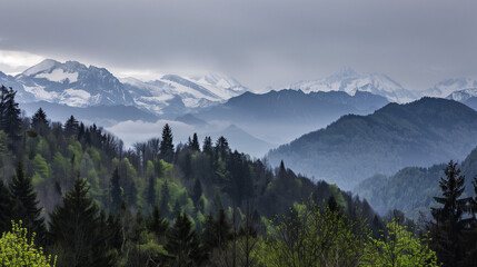 Obraz premium Mountain landscape in snow