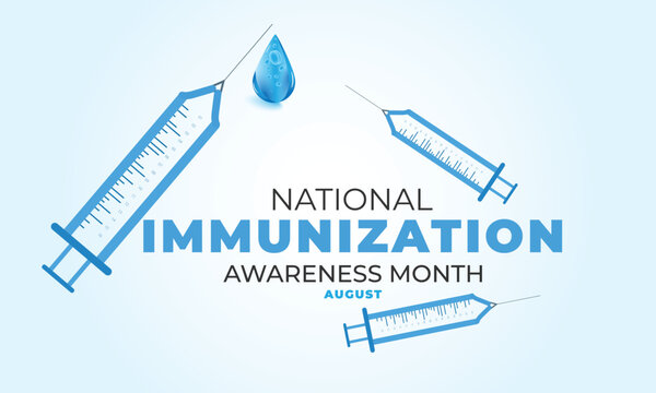National immunization awareness month. background, banner, card, poster, template. Vector illustration.