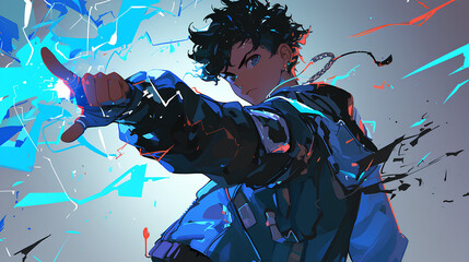 Fototapeta premium cool poses of anime black guys