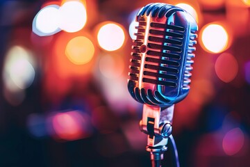  ASMR concept, A close-up of a microphone, creating soothing ASMR sounds,  for relaxation, good sleep and stress relief, recording, podcast 