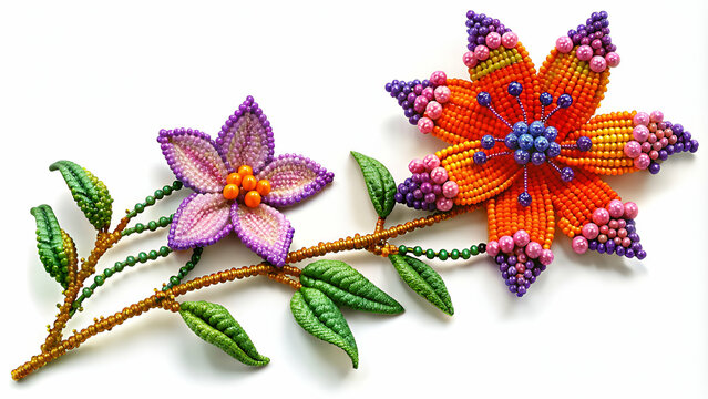 beadwork of flowers 