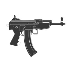 Silhouette Submachine gun military weapon black color only