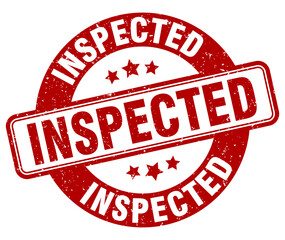 inspected stamp. inspected label. round grunge sign