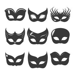 Silhouette theatrical masks black color only