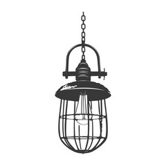 Silhouette Vintage hanging lamp industrial style black color only