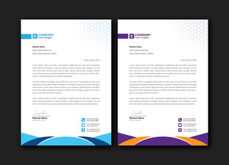 Elegant business letterhead design, abstract letterhead template design