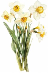 A beautiful painting of white and yellow flowers. Ideal for home decor