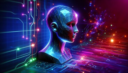 An Abstract 3D Background of Artificial Intelligence for AI in Business Concept