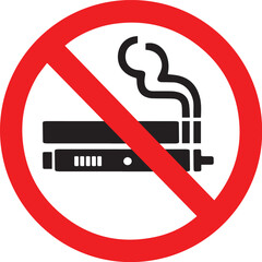 NO SMOKING, NO VAPING combined sign. Vector.