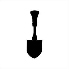 Small mini shovel silhouette isolated on white background. Shovel icon vector illustration design.