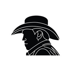 Cowboy Man silhouette illustration creative design template