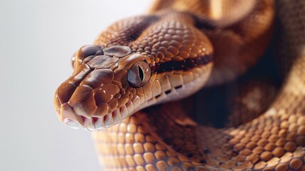 Obraz premium Close up of a snake with its mouth wide open, suitable for educational materials