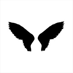 Black wings silhouette isolated on white background. Wings icon vector illustration design.