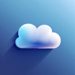weather cloud icon tridimensional on a light gradient background 