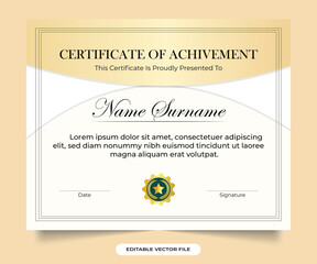 Corporate certificate design for education sports. Business success appreciation paper and frame vector. Vintage achievement certificate template vector. professional certificate design.