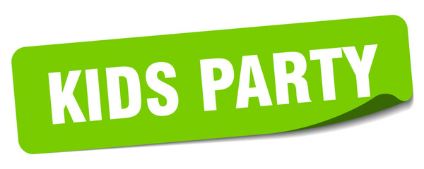 kids party sticker. kids party label