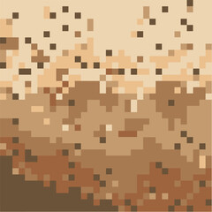 Vector sand pixel blocks background pattern. Retro console game level cubic pixel texture. Computer 8 bit 80s arcade