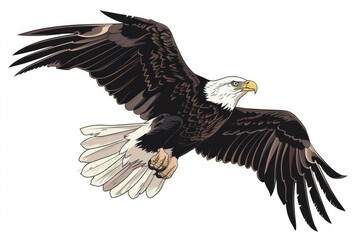 Fototapeta premium Majestic bald eagle soaring in the sky, perfect for wildlife or freedom concepts