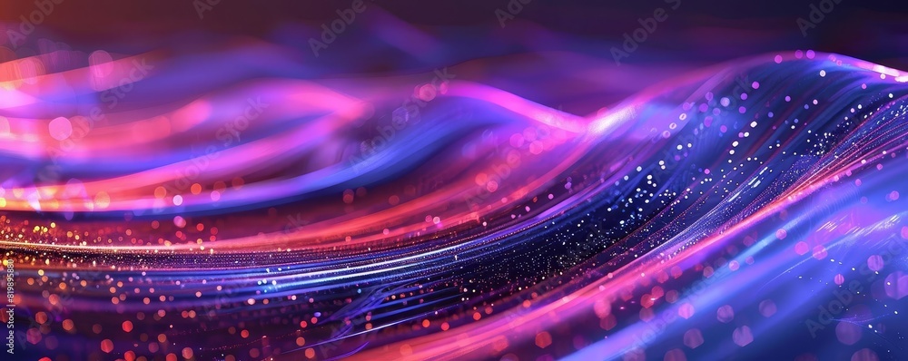 Poster vibrant abstract background with flowing lines and light particles, perfect for technology, science,