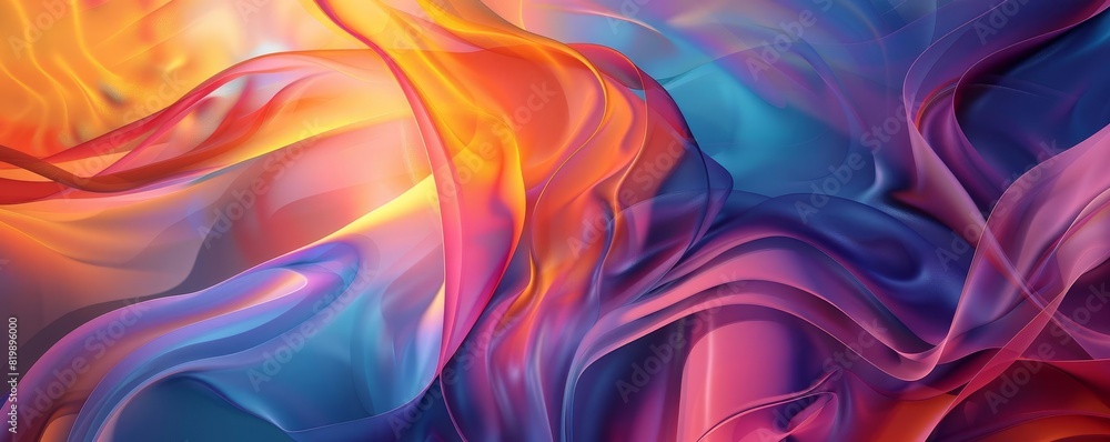 Aufkleber Vibrant abstract background with flowing colorful waves creating a dynamic, artistic, and energetic visual effect.