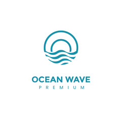 Ocean Wave Logo Template Vector, Ocean simple and modern logo design