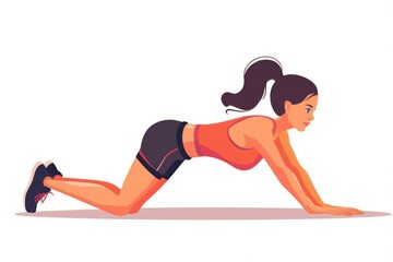 Fototapeta premium Woman performing plank exercise. Suitable for fitness and health-related content