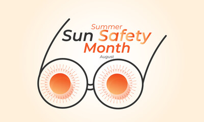 Summer Sun Safety Month. background, banner, card, poster, template. Vector illustration.