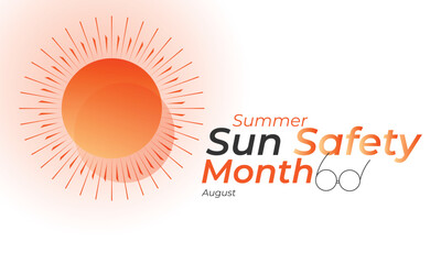 Summer Sun Safety Month. background, banner, card, poster, template. Vector illustration.