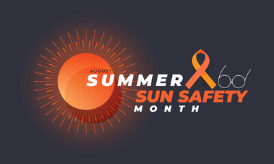 Summer Sun Safety Month. background, banner, card, poster, template. Vector illustration.