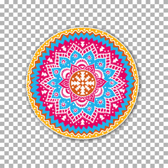 Vector Illustration of Ethnic Mandala Isolated on Transparent Background