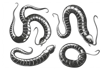 Detailed drawing of a snake's tail. Suitable for educational materials