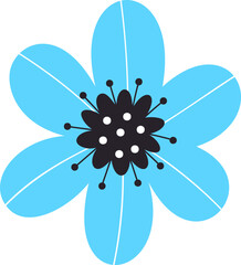 Blue flower clipart vector