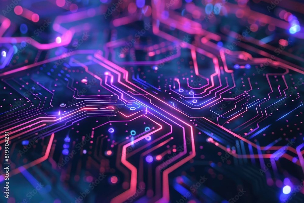 Poster detailed view of a computer circuit board, suitable for technology concepts