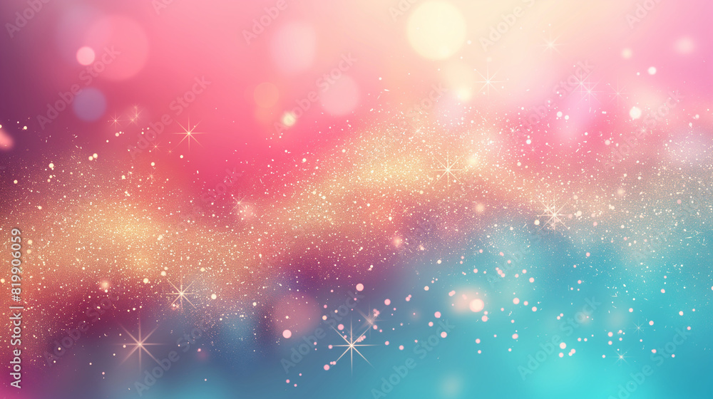 Canvas Prints a colorful, starry background with a rainbow in the middle