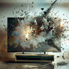 Captivating Explosion of Futuristic Electronic Device in Striking Visual Presentation