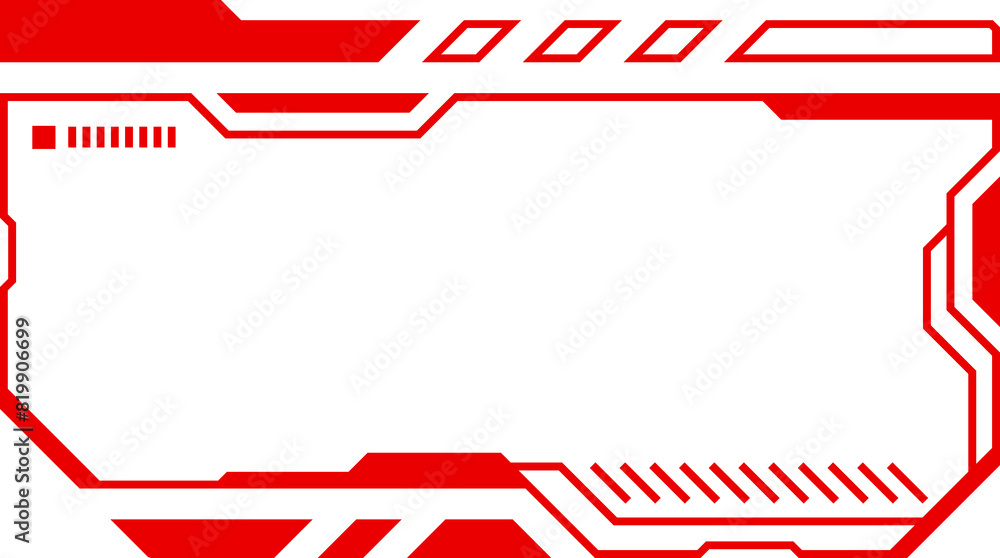 Poster red abstract frames technology futuristic interface hud vector design for ui games.