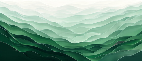 Abstract green wave flowing motion background