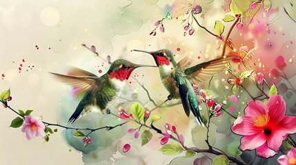Hummingbird in Floral Splendor