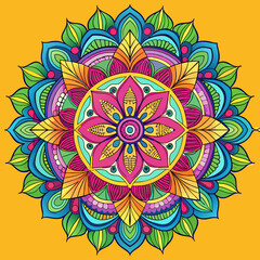 Bright, kaleidoscopic mandala patterns for spiritual, yoga, or meditation content.1