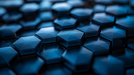 Fototapeta premium A blue background with a pattern of hexagons