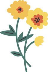 Yellow flower clipart vector