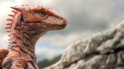 Detailed Close-Up of Velociraptor's Head with Sharp Spikes