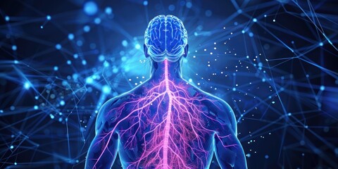 An outline of the Central nervous system filled with supernatural 