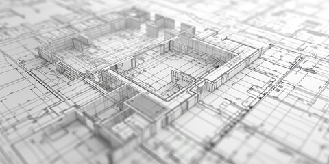 architectural plans photography, realistic hyper-detail 