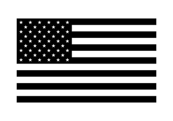 Silueta negra de la bandera de los Estados Unidos de América.