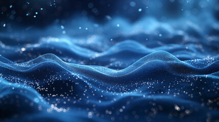 A blue wave with a lot of white specks