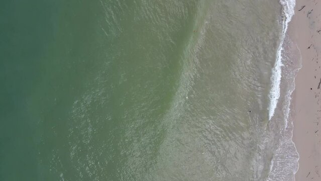 The view of the coastline with white sand is a nice place to relax