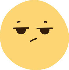 meh emoji, kawaii emoticon, cute doodle outline