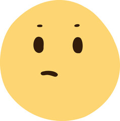 meh emoji, kawaii emoticon, cute doodle outline